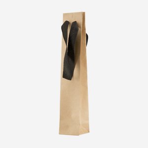 Gift carrier bag with wide ribbon, brown