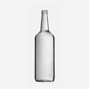 Liquor bottle 1000ml, white, mouth: PP28