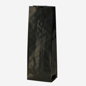 Vacuum coffee bag 1000g, black, with valve