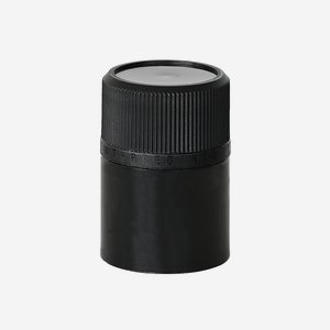 Special screw cap with integrated pourer, black