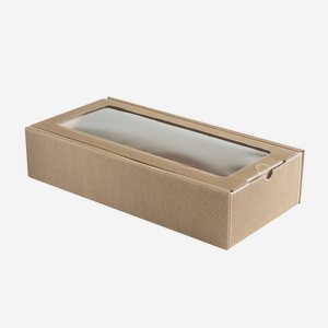 Present cardboard box eCo-wave, brown, with window