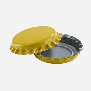 Crown corks with sealing insert, yellow