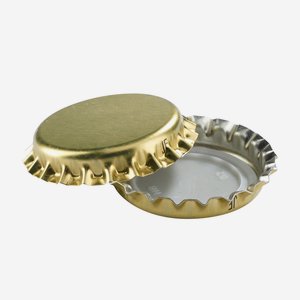 Crown corks with sealing insert, gold