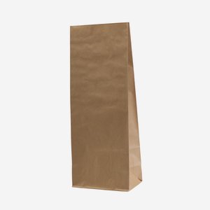 Block bottom bag 5 kg, unprinted, brown natural