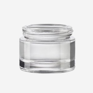 Cosmetic glass jar 30ml, clear glass, heavy bottom