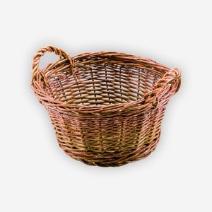 Wicker basket, plaited, round