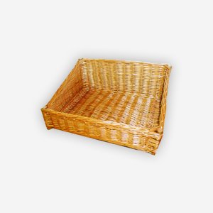 Wicker basket "PRESENTATION", plaited, square
