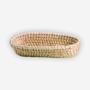 Straw basket, plaited, oval