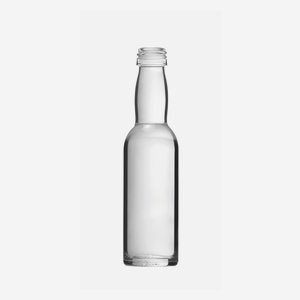Liquor bottle 40ml, white, round, mouth: PP18