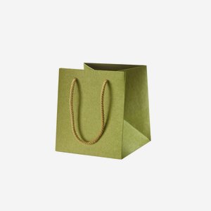 Gift carrier bag, green, without window