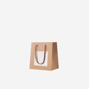 Gift carrier bag, 15x16x8cm, with window