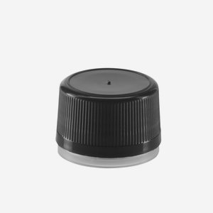 Pilfer proof plastic screw cap 24mm, black