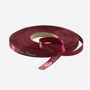 Satin ribbon red, hot-foil stamping "Frohe Ostern"
