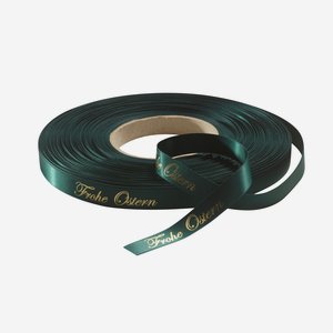 Satin ribbon green, lettering "Frohe Ostern"