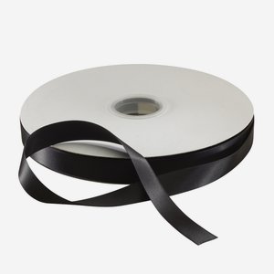 Satin ribbon black, suitable for hot-foil stamping