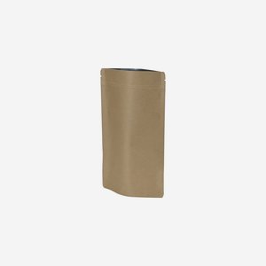 Stand-up pouch, brown, H225 x W130 + D70 mm