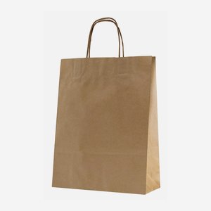 Carrier bag brown with cord handles, neutral