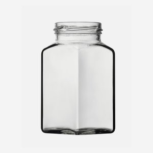 Square jar 312ml, white, wide mouth: TO 58