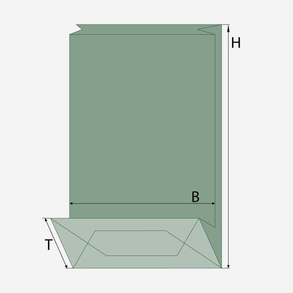 Block bottom bag, orange, window oval, medium