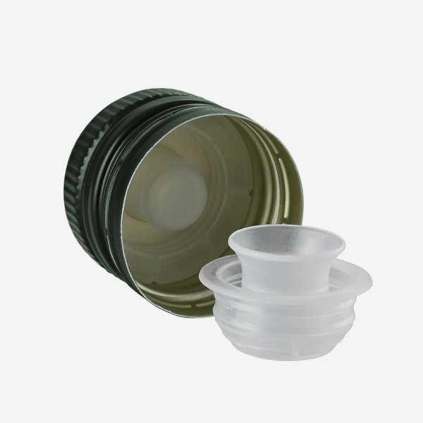 Screw cap with pourer insert ø31,5 x H24mm, green