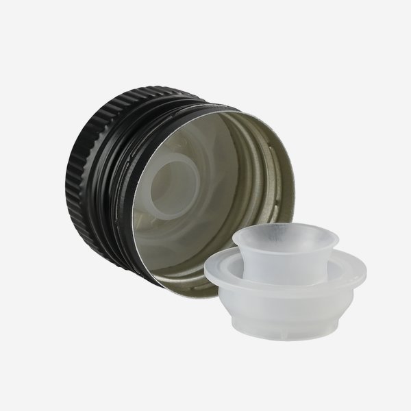 Screw cap with pourer insert ø31,5 x H24, black