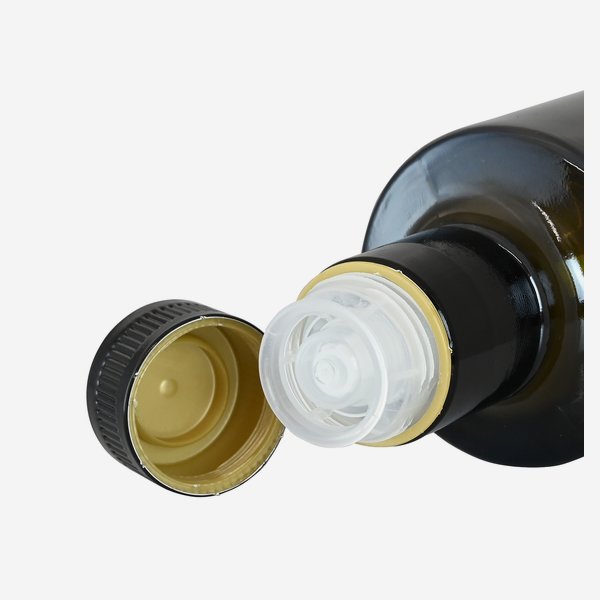 DOP metal closure with pourer, black