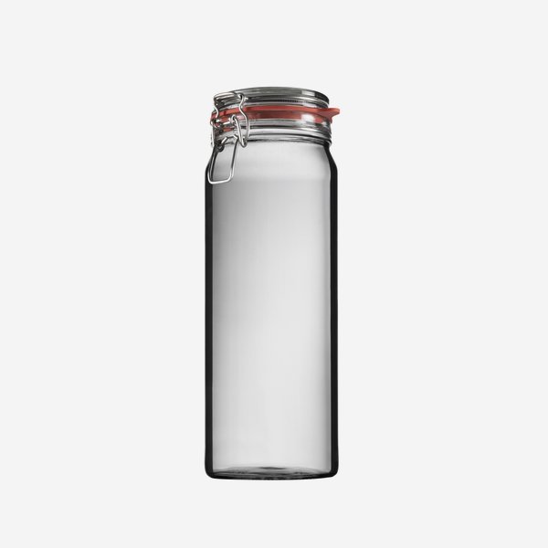 Wire bail jar 2160ml, white, round