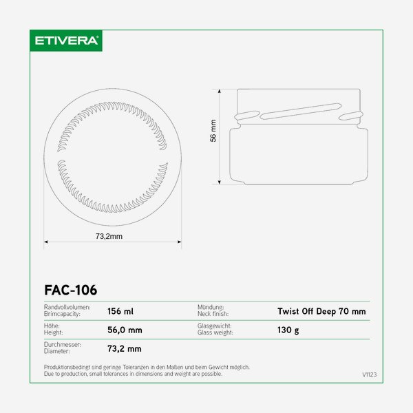 FACTUM Screw jar 106ml white, mouth: TO70De