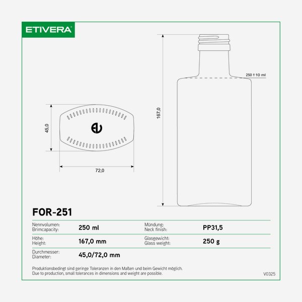 Forma 250ml, antique, mouth: PP31,5