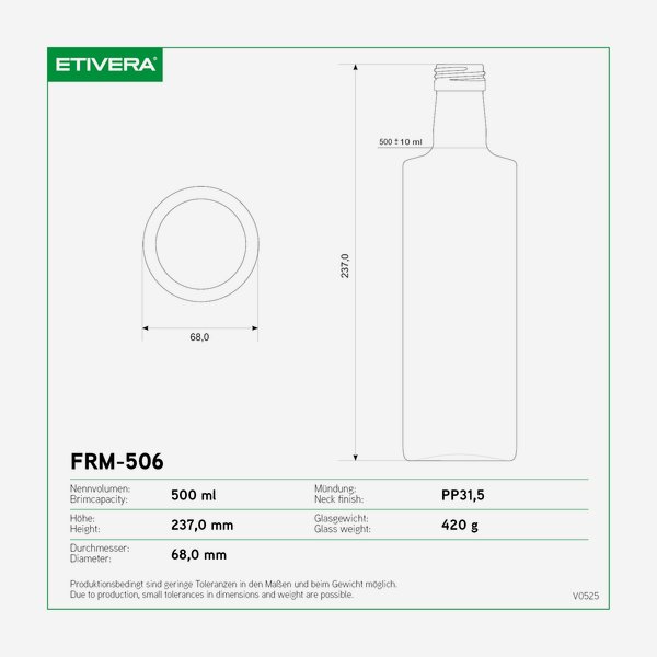 Forum Bottle 500ml, antique green, mouth: PP31,5