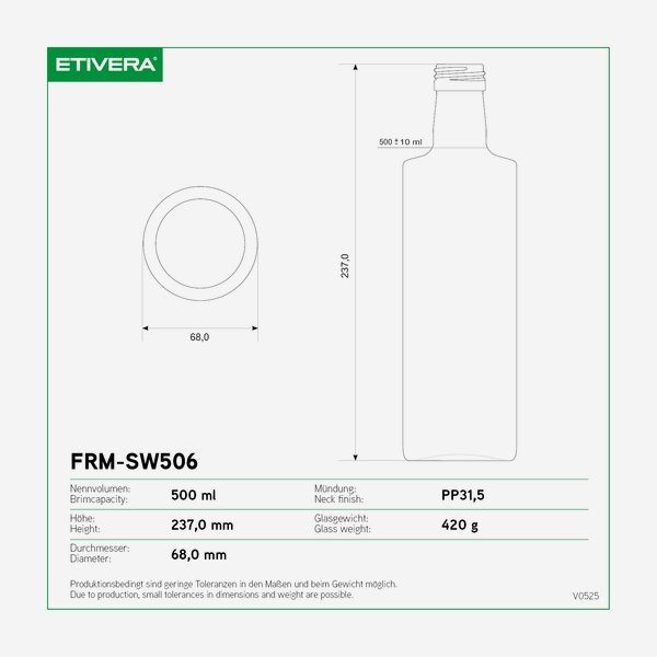 Forum Bottle 500ml, black matte, mouth: PP31,5