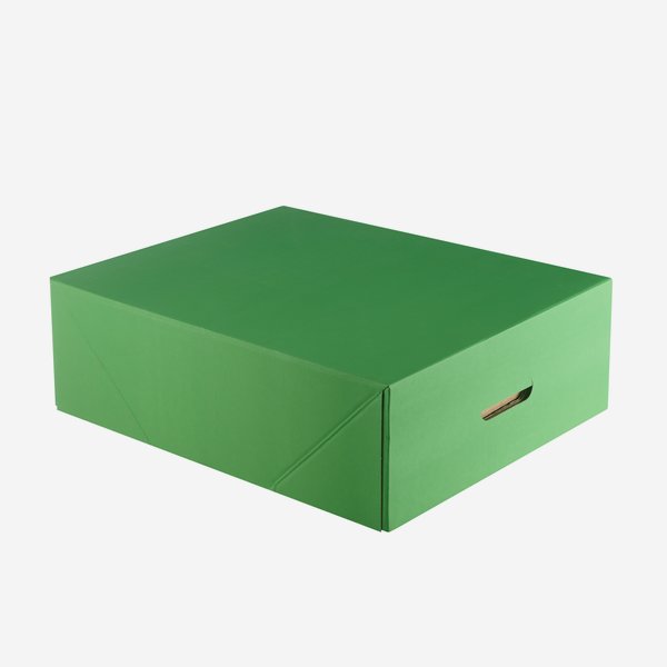 Cardboard box with hinged lid, 465/375/150
