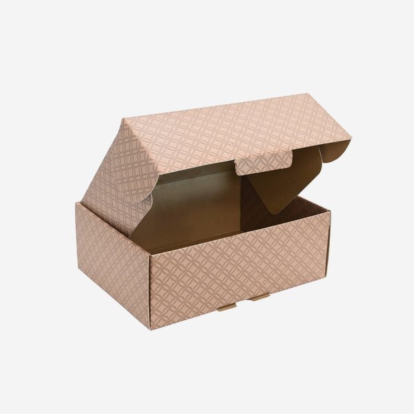 Gift box, brown with structure, 270/200/100