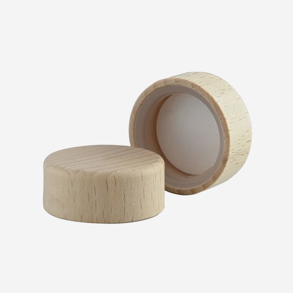 Wooden-Plastic-Screw cap GPI 28, natural
