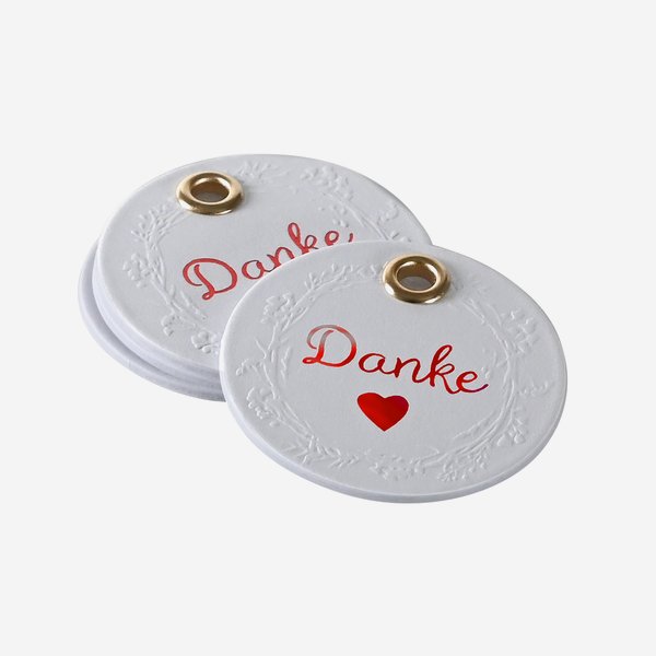 Gift tag "Danke", 40x40mm, round