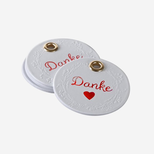 Gift tag "Danke", 40x40mm, round