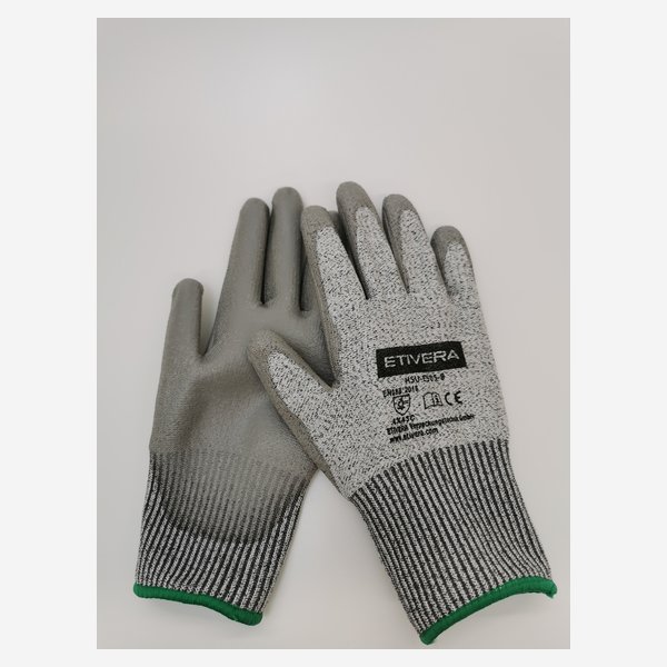 Cut protection gloves with coating, size 8
