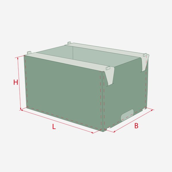 Cardboard tray 10kg, L380 x W281 x H213mm