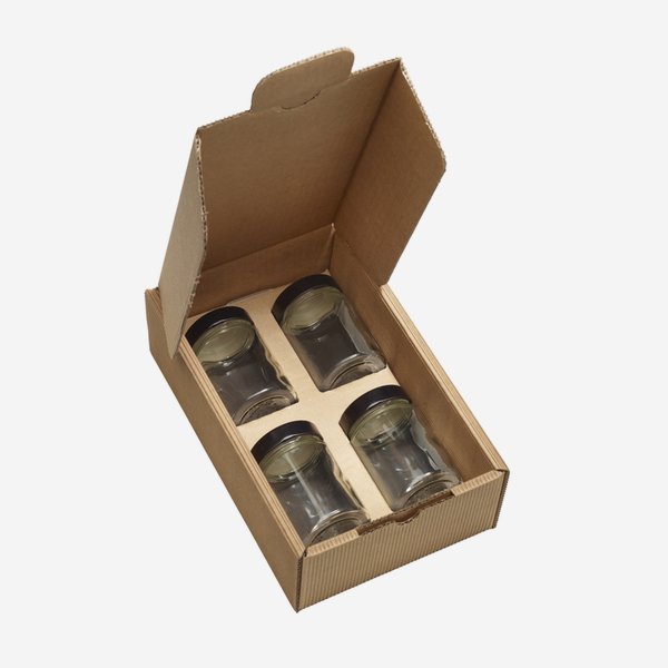cardboard box insert for 4 Factum Jars Fac-125