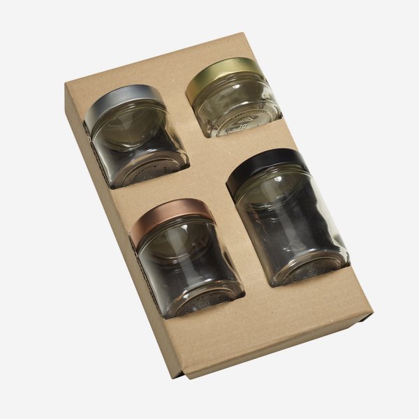cardboard box insert for 4 Factum Jars mixed