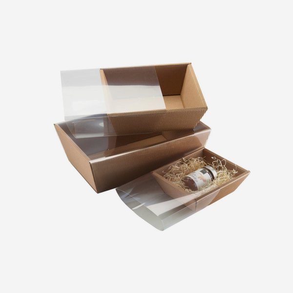 Transparent casing for cardboard box bowl