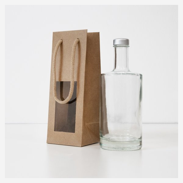 Gift carrier bag, brown, window, VIV-500GPI