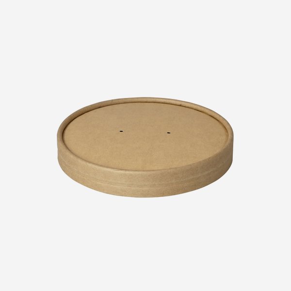 Paper Food Container Lid/Closure 770ml, brown