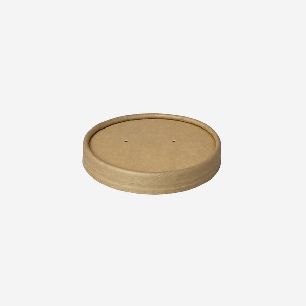 Paper Food Container, Lid/Closure 350ml, brown