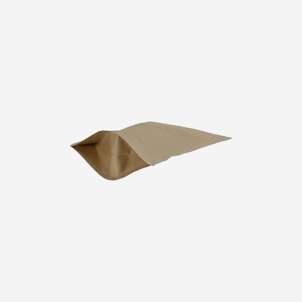 Stand-up pouch, brown, W130 x D80 x H225mm