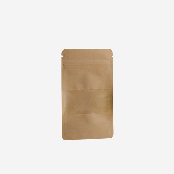 Stand-up pouch, brown, W85 x D50 x H145mm