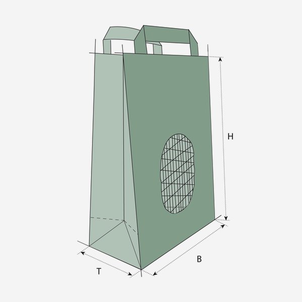 Potato carrier bag 1kg, light green, 170/90/250