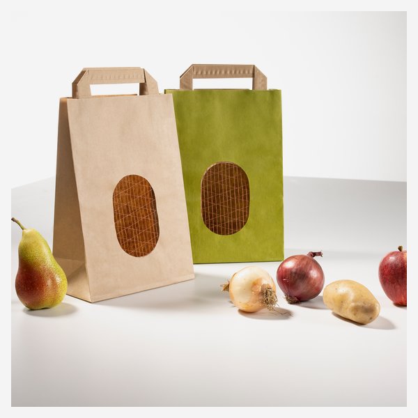Potato carrier bag 1kg, light green, 170/90/250