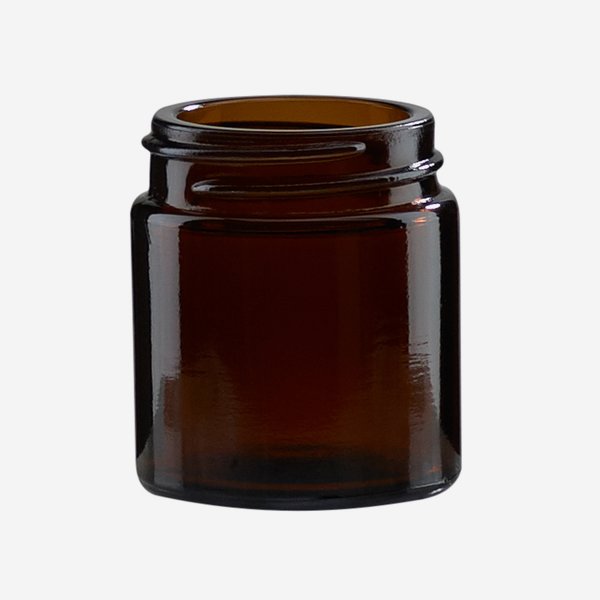 Glass jar 30ml, brown glass, mouth: BAK-38S