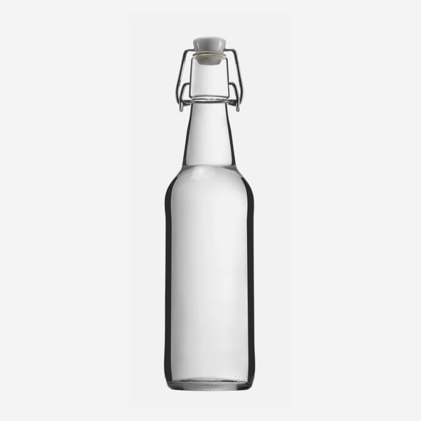 Swing top bottle 500ml, white, finish: Swing top